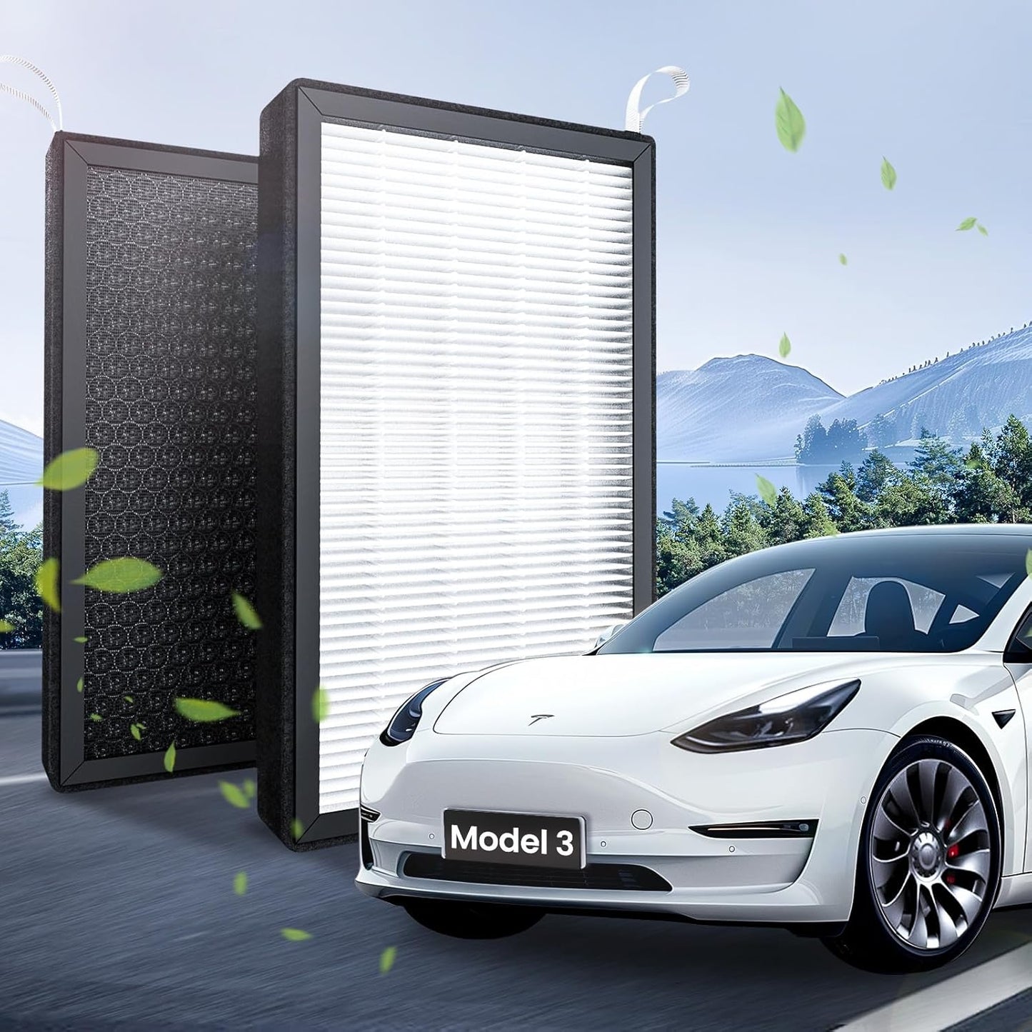 REEVAA 2025 HEPA Cabin Air Filter for Tesla Model Y (2016–2025, Juniper) – 2-Pack with Activated Carbon & Install Tools