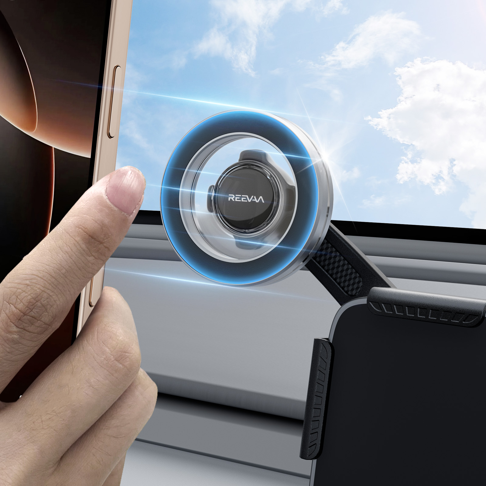 REEVAA 2025 Adjustable Tesla Model Y Juniper Phone Mount for