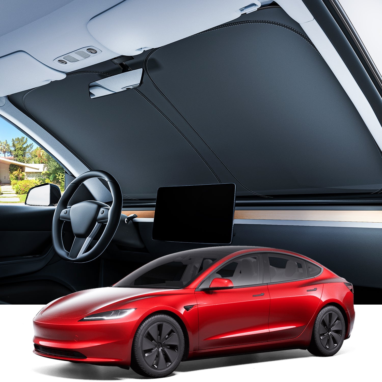 REEVAA 2026 Tesla Model Y Juniper accessories-Windshade Sunshade