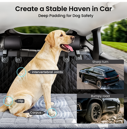 REEVAA Dog Bed Mat for Car Backseat [Extra-Thick & Chew-Resistant], Road Trip Bed to Fully Protect Dog's Safety, 54x24x1.8 in Fits Trucks/SUVs, Grey