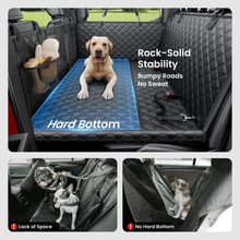REEVAA XL Dog Seat Cover for Trucks & SUVs – Hard Bottom Dog Hammock for Back Seat, Waterproof Pet Bed Extender for 2–4 Large Dogs, Heavy-Duty, Universal Fit, Black