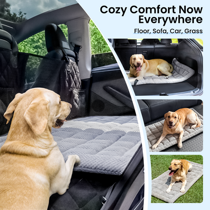 REEVAA Dog Bed Mat for Car Backseat [Extra-Thick & Chew-Resistant], Road Trip Bed to Fully Protect Dog's Safety, 54x24x1.8 in Fits Trucks/SUVs, Grey