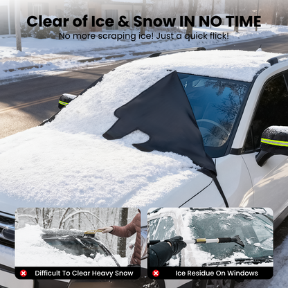 REEVAA Upgraded Car Windshield Cover for Ice & Snow [All-Weather Protection] Magnetic Fit Weatherproof Frost Cover, Winter Accessories, Christmas Gift