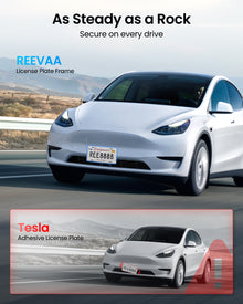 REEVAA 2025 Front License Plate Holder for Tesla Model Y/3 [No Drill, No Adhesive], Aluminum Alloy Material License Plate Frame for Model Y 2021-2025 and Model 3 2021-2023 (Not Fit New Y Juniper)