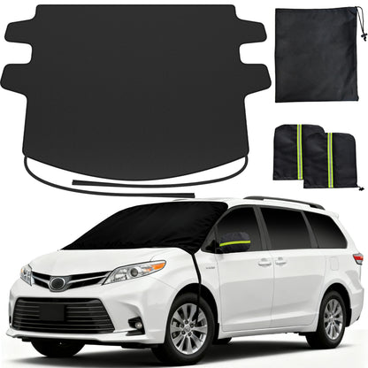 REEVAA Upgraded Car Windshield Cover for Ice & Snow [All-Weather Protection] Magnetic Fit Weatherproof Frost Cover, Winter Accessories, Christmas Gift