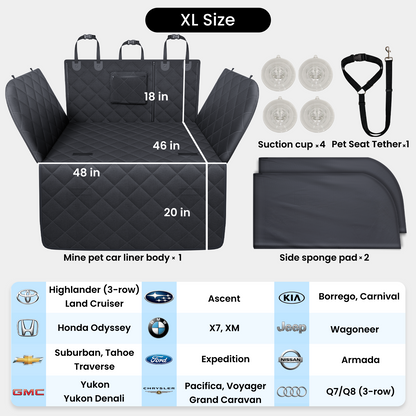 REEVAA SUV Cargo Liner for Dogs, Full Coverage Non-Slip Cargo Cover with Cushioned Sides to Protect Your Dog, Waterproof & Durable, Machine Washable Trunk Protector Mat