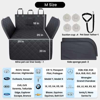 REEVAA SUV Cargo Liner for Dogs, Full Coverage Non-Slip Cargo Cover with Cushioned Sides to Protect Your Dog, Waterproof & Durable, Machine Washable Trunk Protector Mat