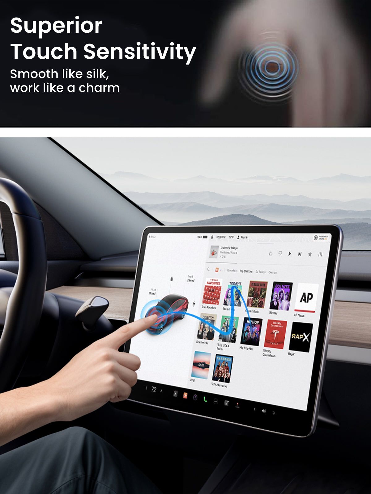 REEVAA Tesla Model Y Screen Protector Fit for 2024-2019 Model Y, with Alignment Kit Accessories, Matte
