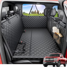 REEVAA XL Dog Seat Cover for Trucks & SUVs – Hard Bottom Dog Hammock for Back Seat, Waterproof Pet Bed Extender for 2–4 Large Dogs, Heavy-Duty, Universal Fit, Black