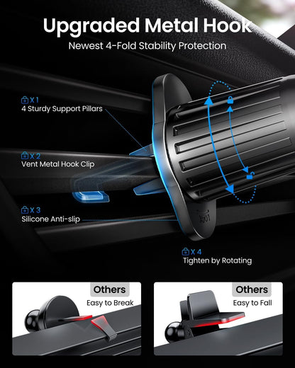 REEVAA for MagSafe Car Mount [Strongest Magnet Power] Magnetic Phone Holder for Car Vent, 360° Adjustable Magnetic Car Mount Accessories Fit for iPhone 16 Pro Max 15 14 13 12 Plus Mini