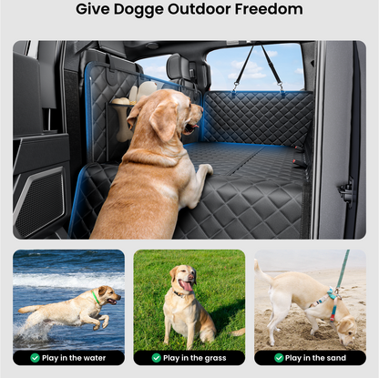 REEVAA XL Dog Seat Cover for Trucks & SUVs – Hard Bottom Dog Hammock for Back Seat, Waterproof Pet Bed Extender for 2–4 Large Dogs, Heavy-Duty, Universal Fit, Black