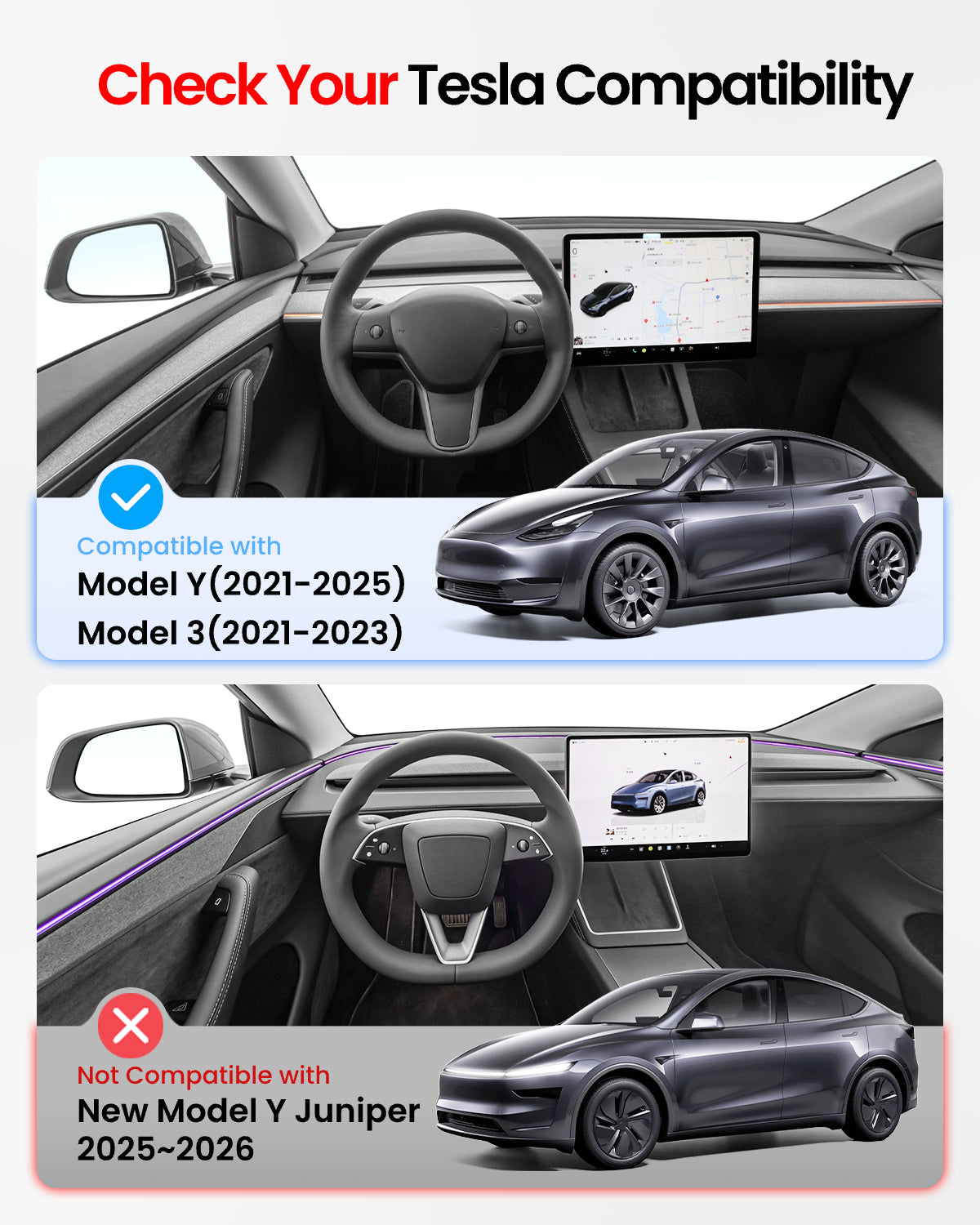 REEVAA 2025 Front License Plate Holder for Tesla Model Y/3 [No Drill, No Adhesive], Aluminum Alloy Material License Plate Frame for Model Y 2021-2025 and Model 3 2021-2023 (Not Fit New Y Juniper)