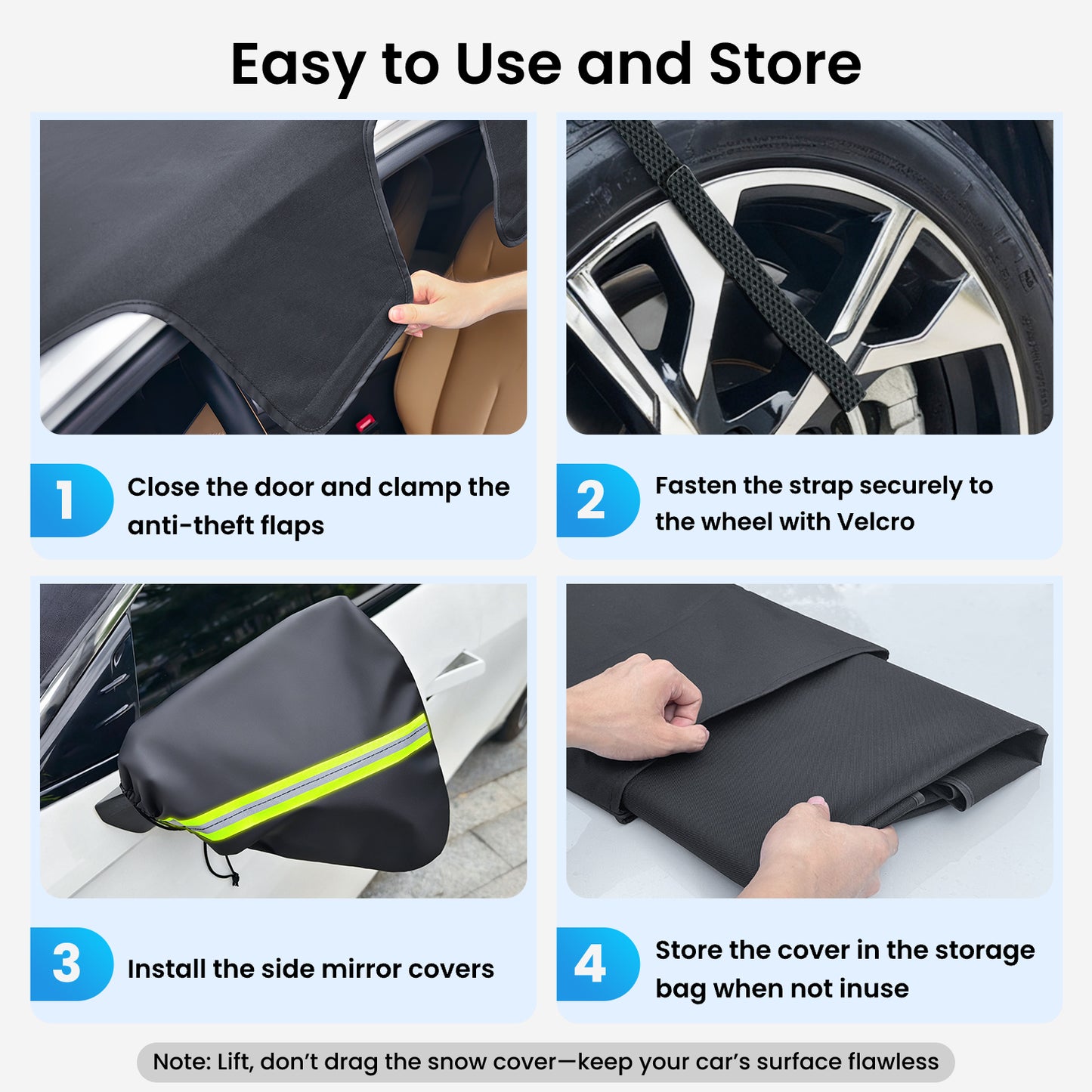 REEVAA Upgraded Car Windshield Cover for Ice & Snow [All-Weather Protection] Magnetic Fit Weatherproof Frost Cover, Winter Accessories, Christmas Gift