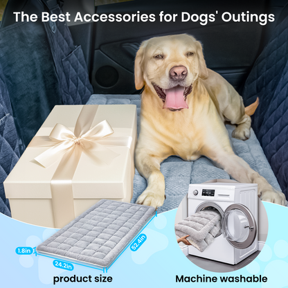 REEVAA Dog Bed Mat for Car Backseat [Extra-Thick & Chew-Resistant], Road Trip Bed to Fully Protect Dog's Safety, 54x24x1.8 in Fits Trucks/SUVs, Grey