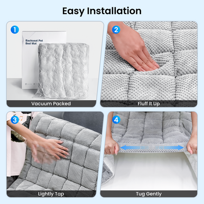 REEVAA Dog Bed Mat for Car Backseat [Extra-Thick & Chew-Resistant], Road Trip Bed to Fully Protect Dog's Safety, 54x24x1.8 in Fits Trucks/SUVs, Grey