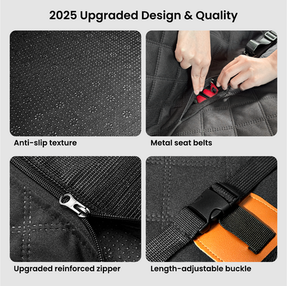 REEVAA XL Dog Seat Cover for Trucks & SUVs – Hard Bottom Dog Hammock for Back Seat, Waterproof Pet Bed Extender for 2–4 Large Dogs, Heavy-Duty, Universal Fit, Black