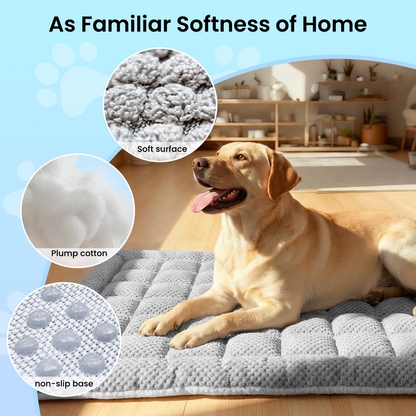 REEVAA Dog Bed Mat for Car Backseat [Extra-Thick & Chew-Resistant], Road Trip Bed to Fully Protect Dog's Safety, 54x24x1.8 in Fits Trucks/SUVs, Grey