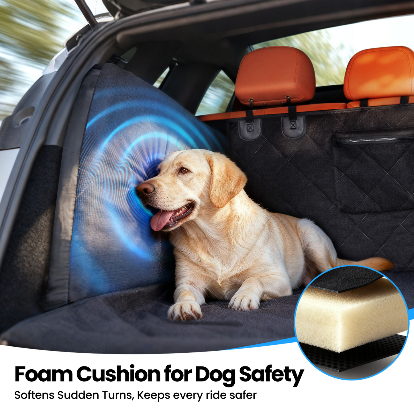 REEVAA SUV Cargo Liner for Dogs, Full Coverage Non-Slip Cargo Cover with Cushioned Sides to Protect Your Dog, Waterproof & Durable, Machine Washable Trunk Protector Mat