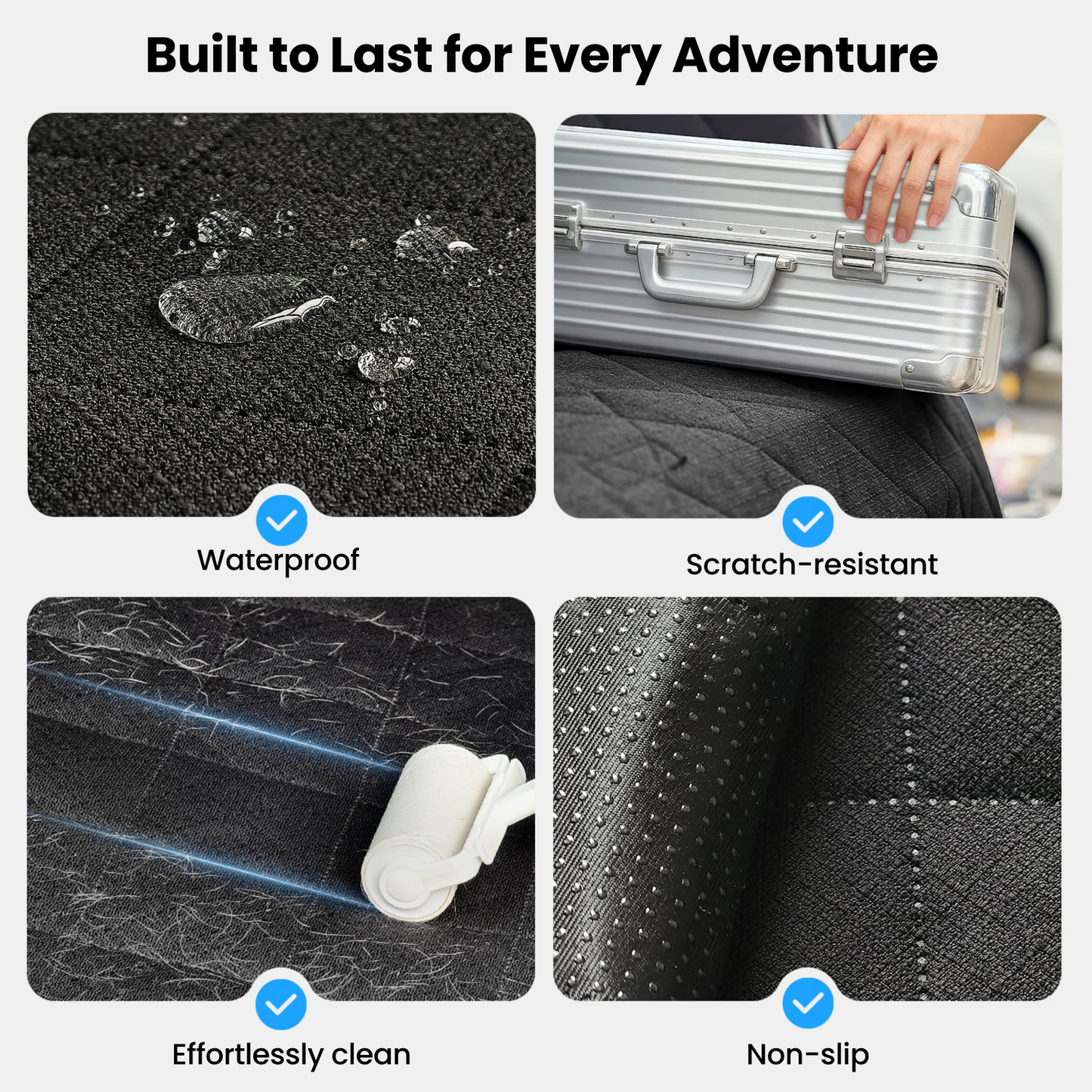 REEVAA SUV Cargo Liner for Dogs, Full Coverage Non-Slip Cargo Cover with Cushioned Sides to Protect Your Dog, Waterproof & Durable, Machine Washable Trunk Protector Mat