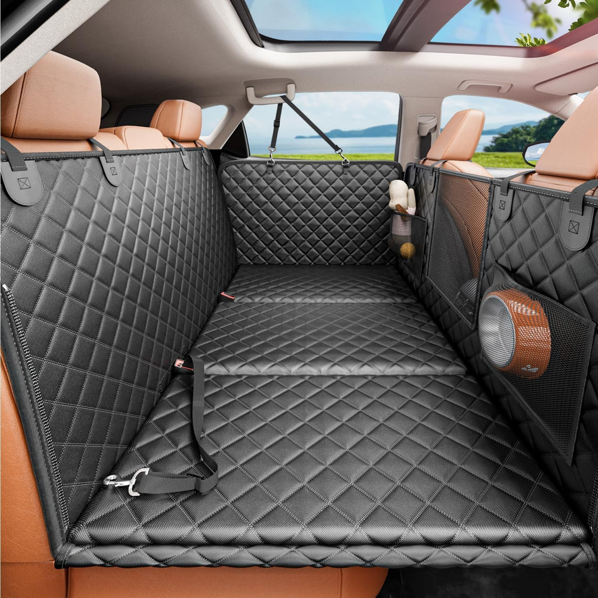 REEVAA hard bottom dog car seat  cover for heavy duty