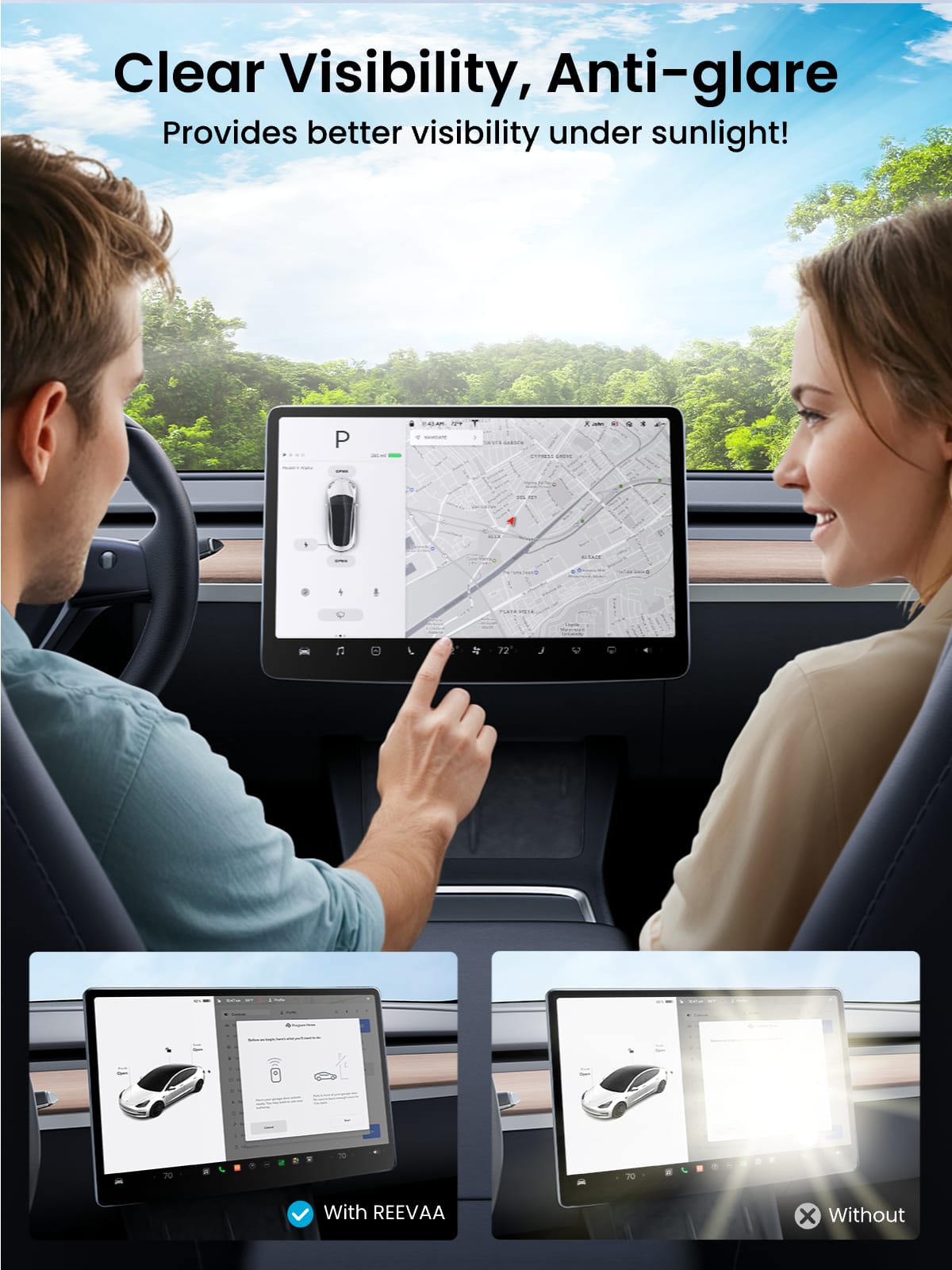 clear visibility, anti-glare, providea better visibility under sunlight