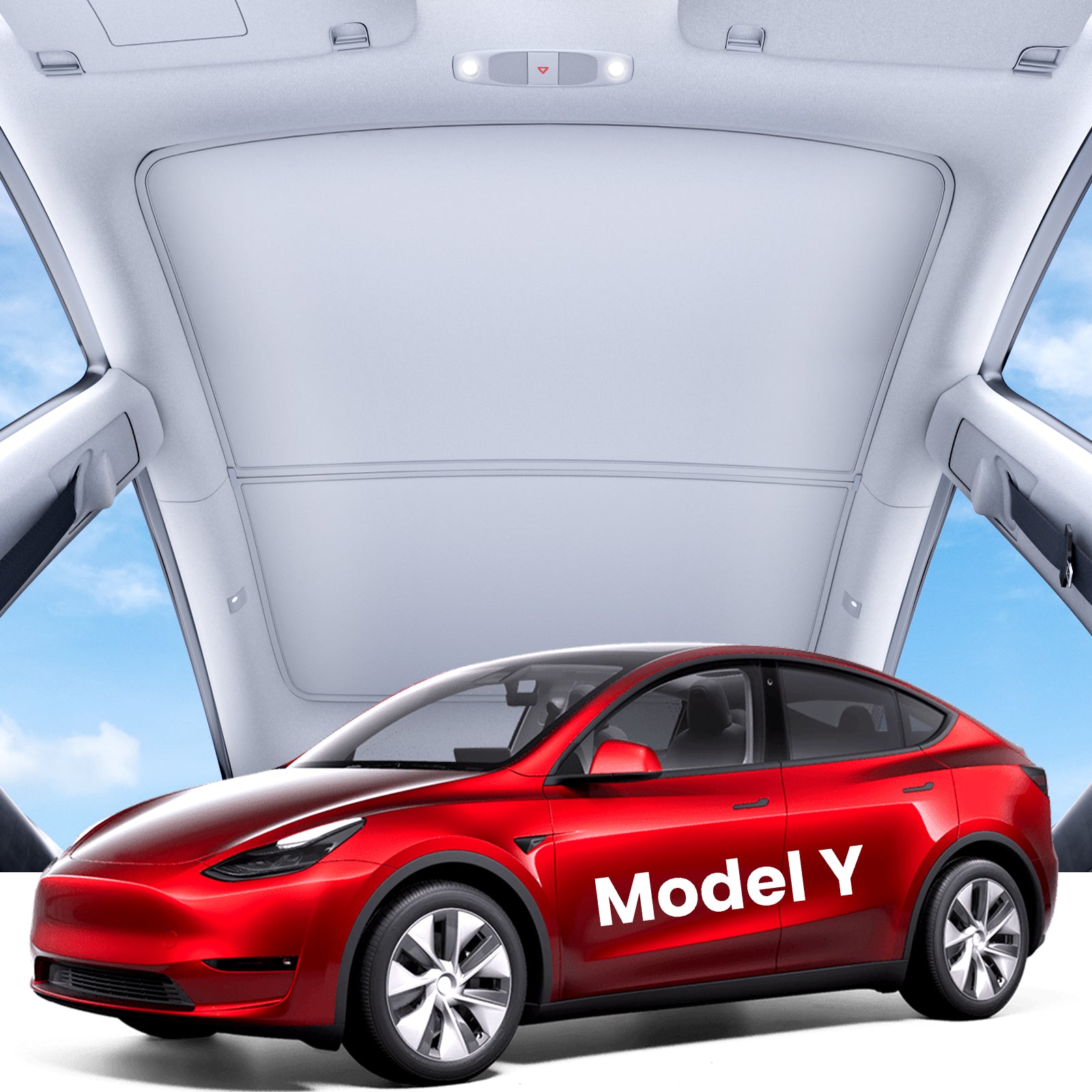 REEVAA 2025 Upgrade Heat Insulation Foldable Glass Sunroof Cover for 2 ...