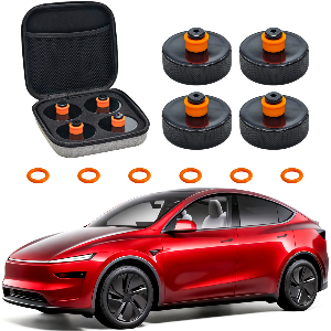REEVAA Lifting Jack Pad for Tesla Model Y (New Y Juniper)/3/S/X 2013-2026, Odorless and Long Lasting TPU Material, Protect Battery and Chassis, Must-Have Tesla Accessories, 4 Pucks