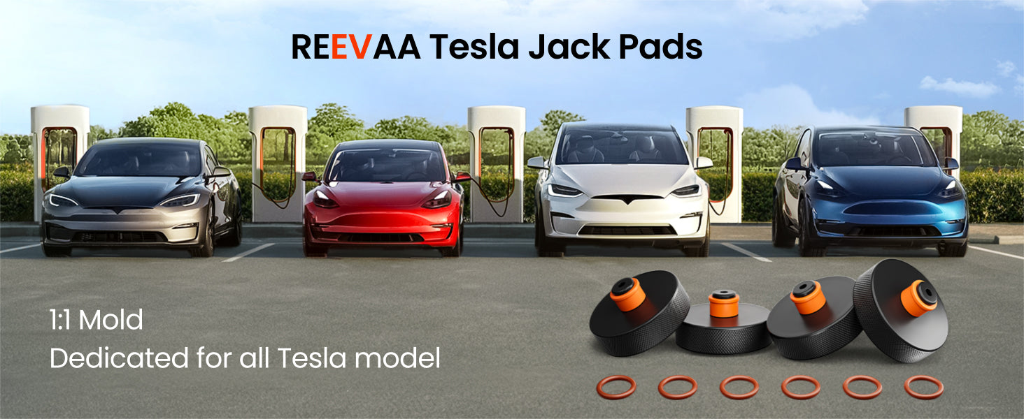 REEVAA Tesla Jack Pads, 1:1 Mold Dedicated for Tesla Model Y (New Y Juniper)/3/S/X 2013-2026