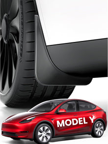 REEVAA 2026 Tesla New Model Y Juniper Accessories - Mud Flaps [No Drilling Required] All-Weather Mud Guard Body Kits for Model Y Juniper 2025-2026, Black (Set of 4)