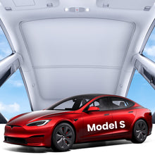 REEVAA 2025 Upgrade Heat Insulation Foldable Glass Sunroof Cover for Model S 2022-2025, 2PCS, Gray, Black